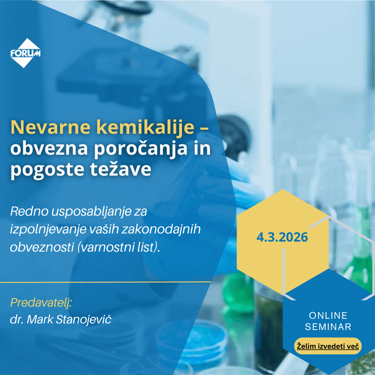 Nevarne kemikalije – obvezna poročanja in pogoste težave, seminar