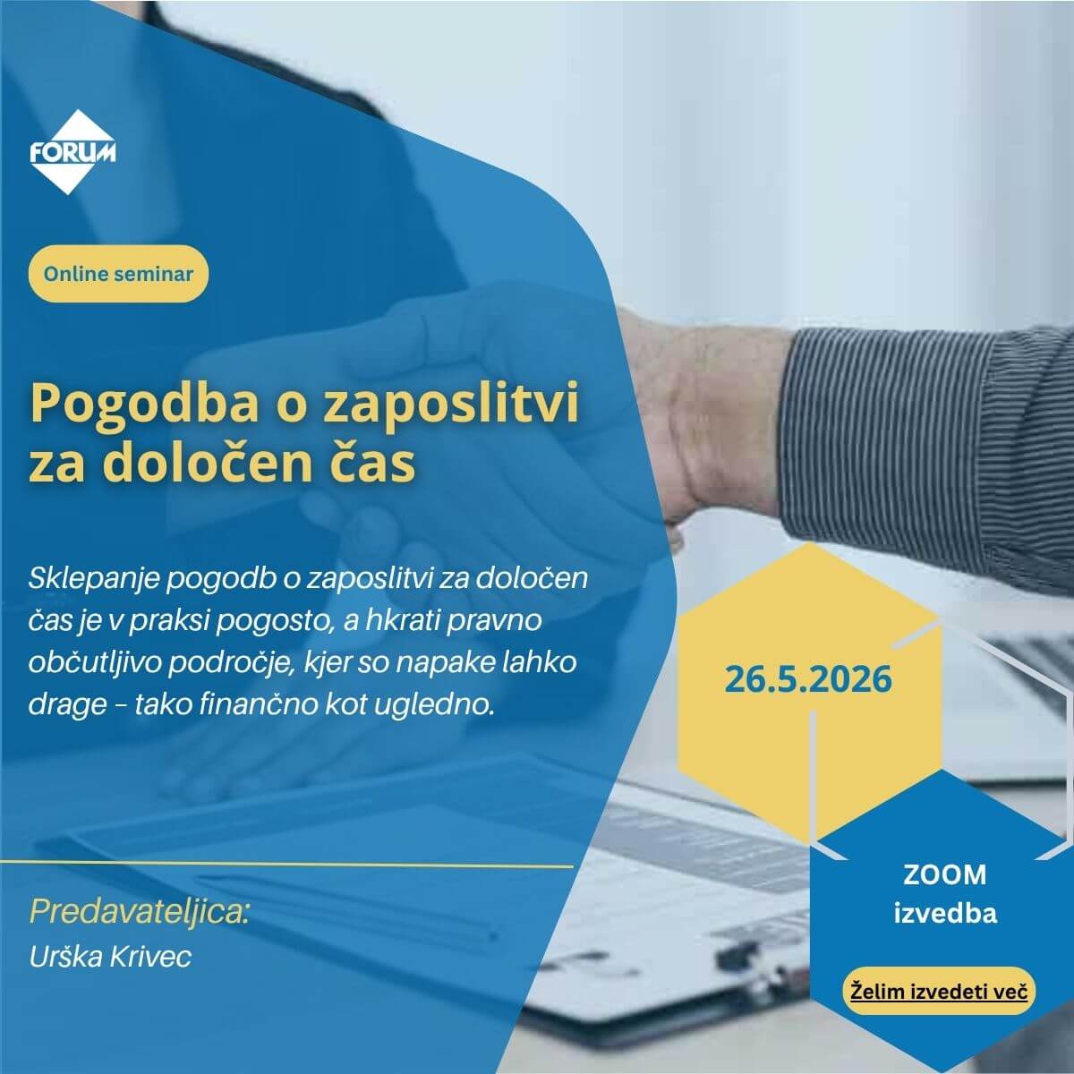 pogodba o zaposlitvi za dolocen cas seminar banner