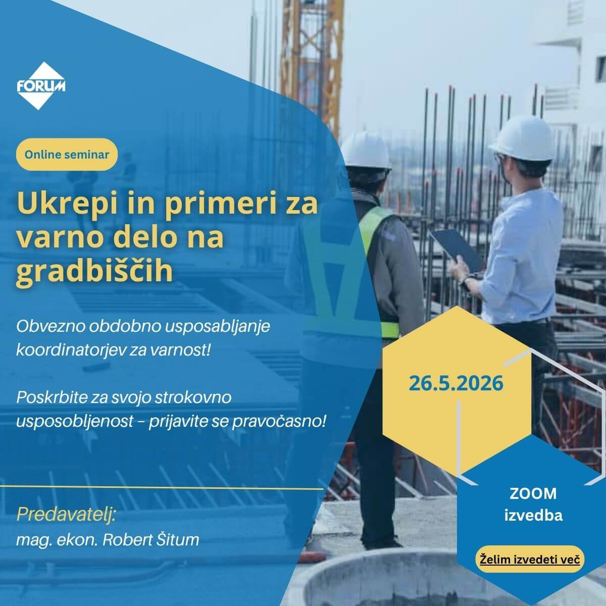 varno delo na gradbiscih seminar banner