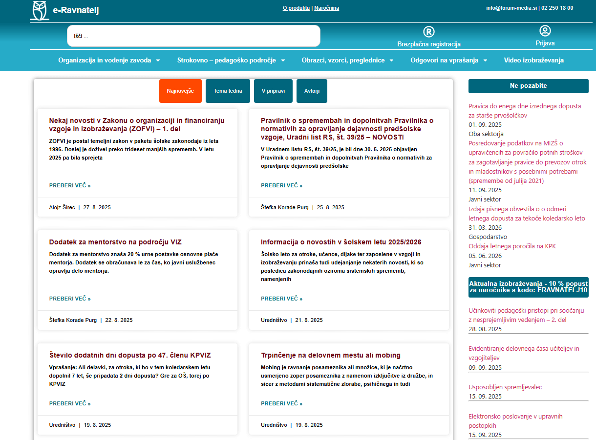 e ravnatelj portal zacetna stran